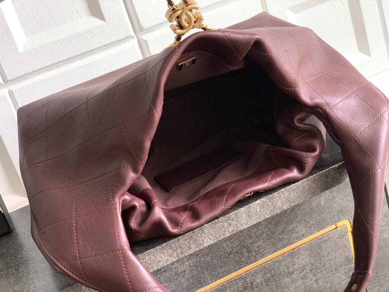 Chanel Calfskin Large Hobo Bag Burgundy AS5967