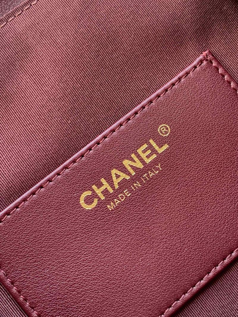 Chanel Calfskin Large Hobo Bag Burgundy AS5967