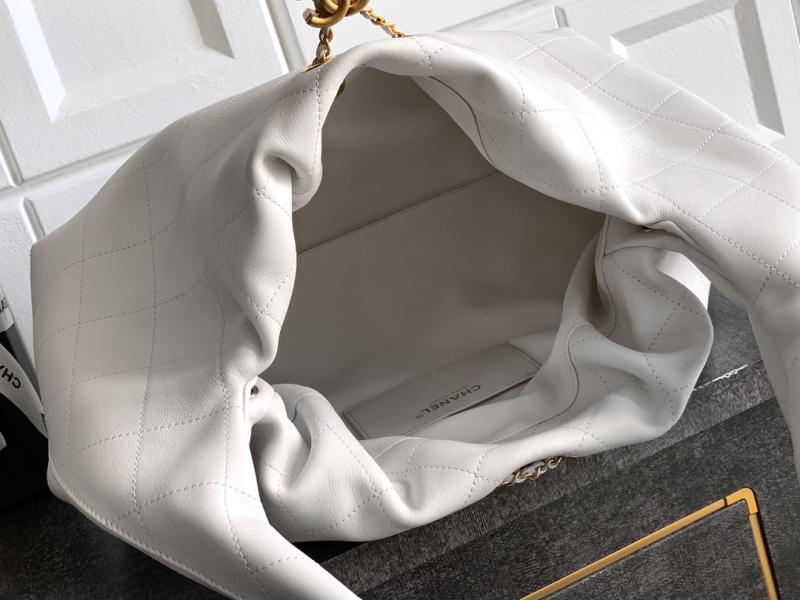 Chanel Calfskin Large Hobo Bag Cream AS5967