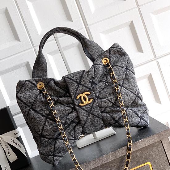Chanel Denim Bow bag Black AS5851