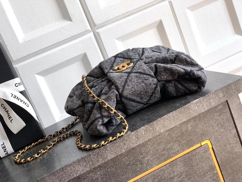 Chanel Denim Mini Bow Bag Black AS5849