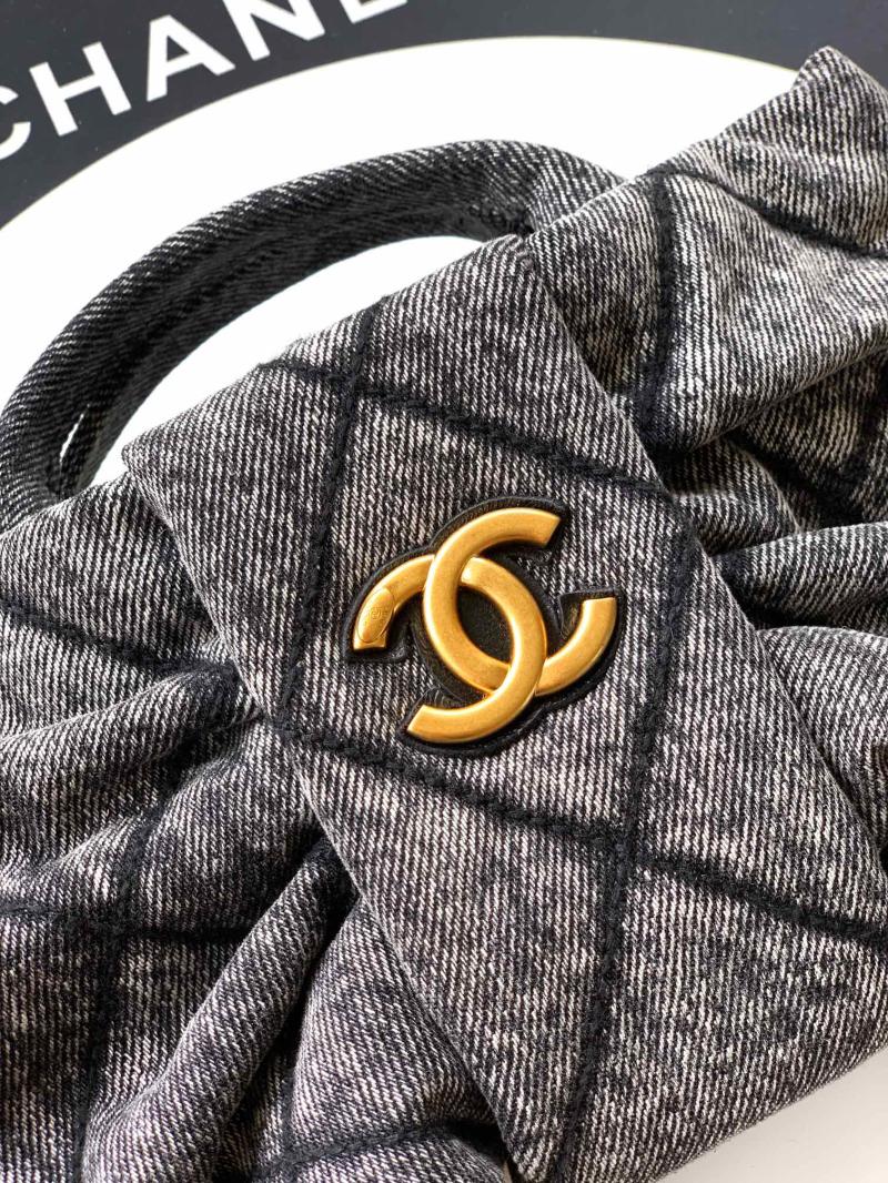 Chanel Denim Mini Bow Bag Black AS5849