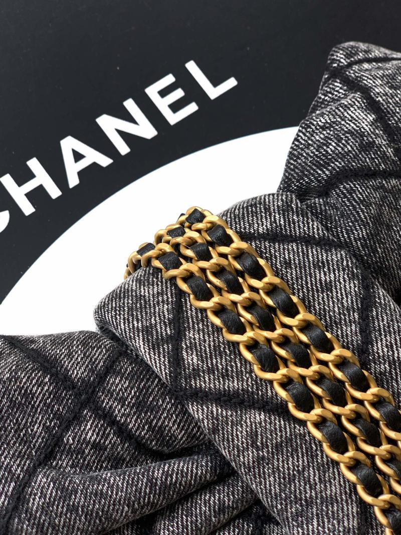 Chanel Denim Mini Bow Bag Black AS5849