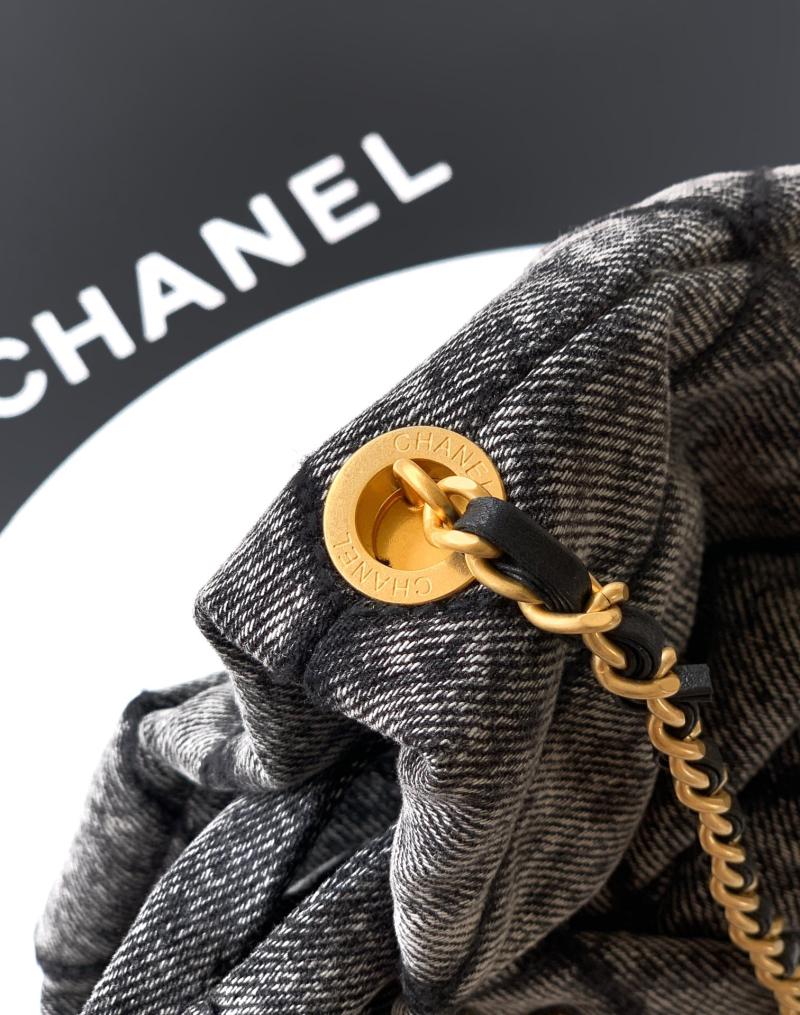 Chanel Denim Mini Bow Bag Black AS5849