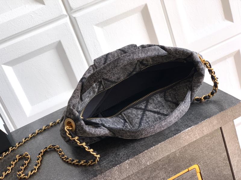 Chanel Denim Mini Bow Bag Black AS5849