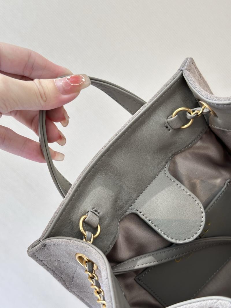 Chanel Suede 25 Medium Backpack Grey AS5600