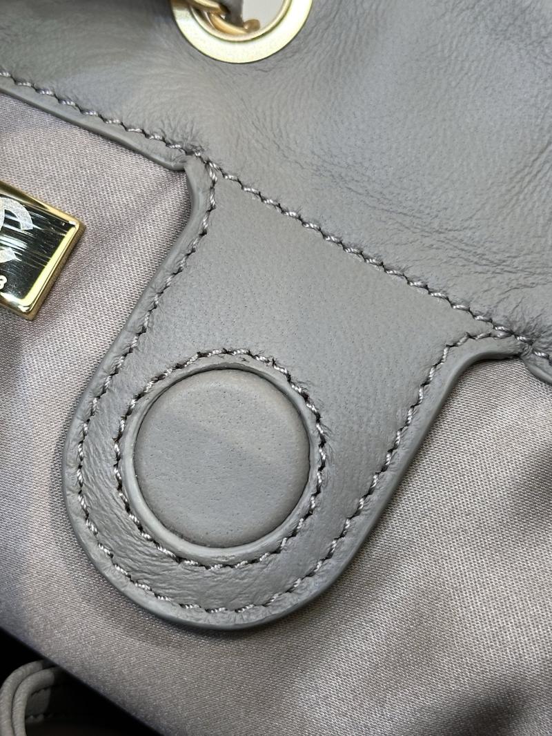 Chanel Suede 25 Medium Backpack Grey AS5600