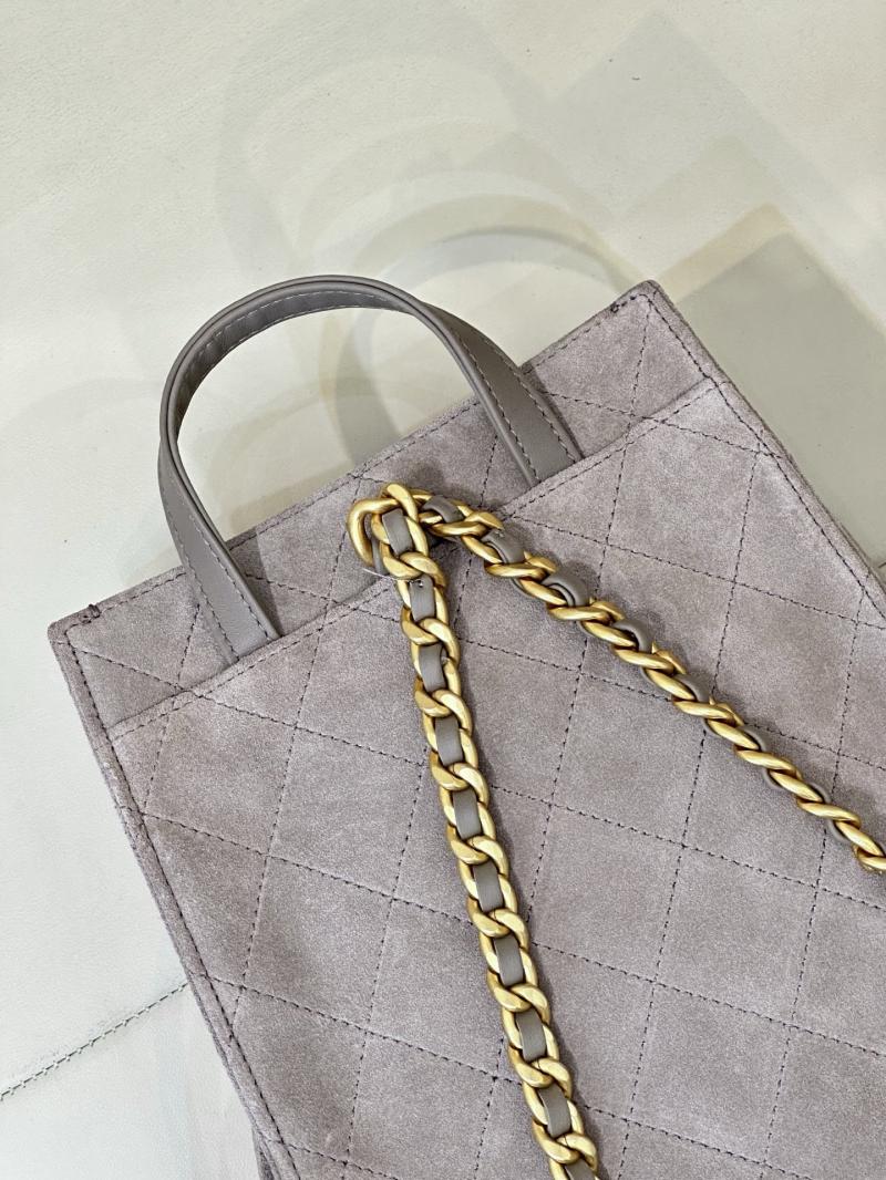 Chanel Suede 25 Medium Backpack Grey AS5600