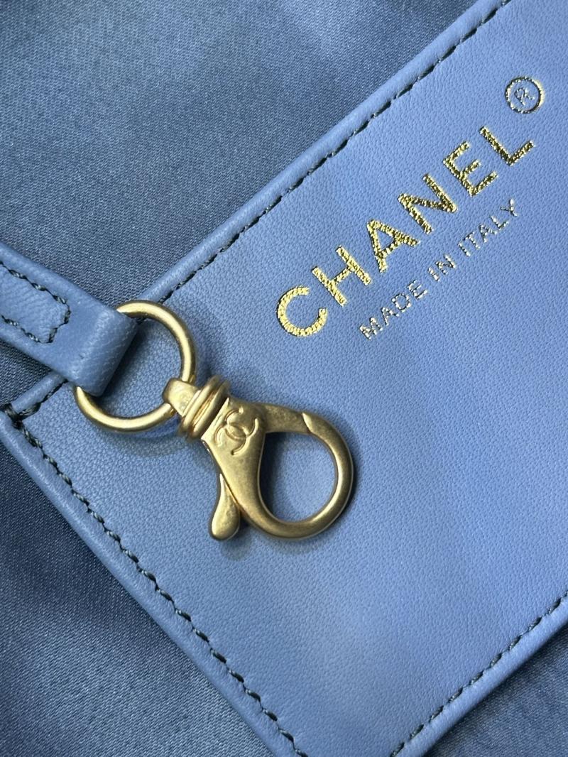 Chanel Suede 25 Medium Handbag Blue AS5311