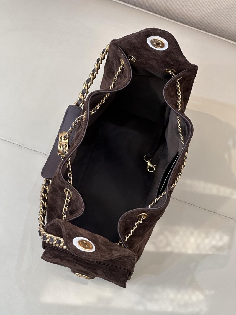 Chanel Suede 25 Medium Handbag Coffee AS5311