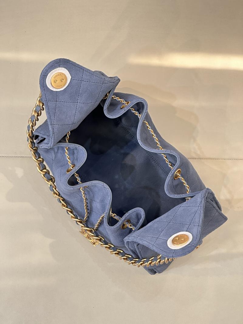 Chanel Suede 25 Small Handbag Blue AS5293