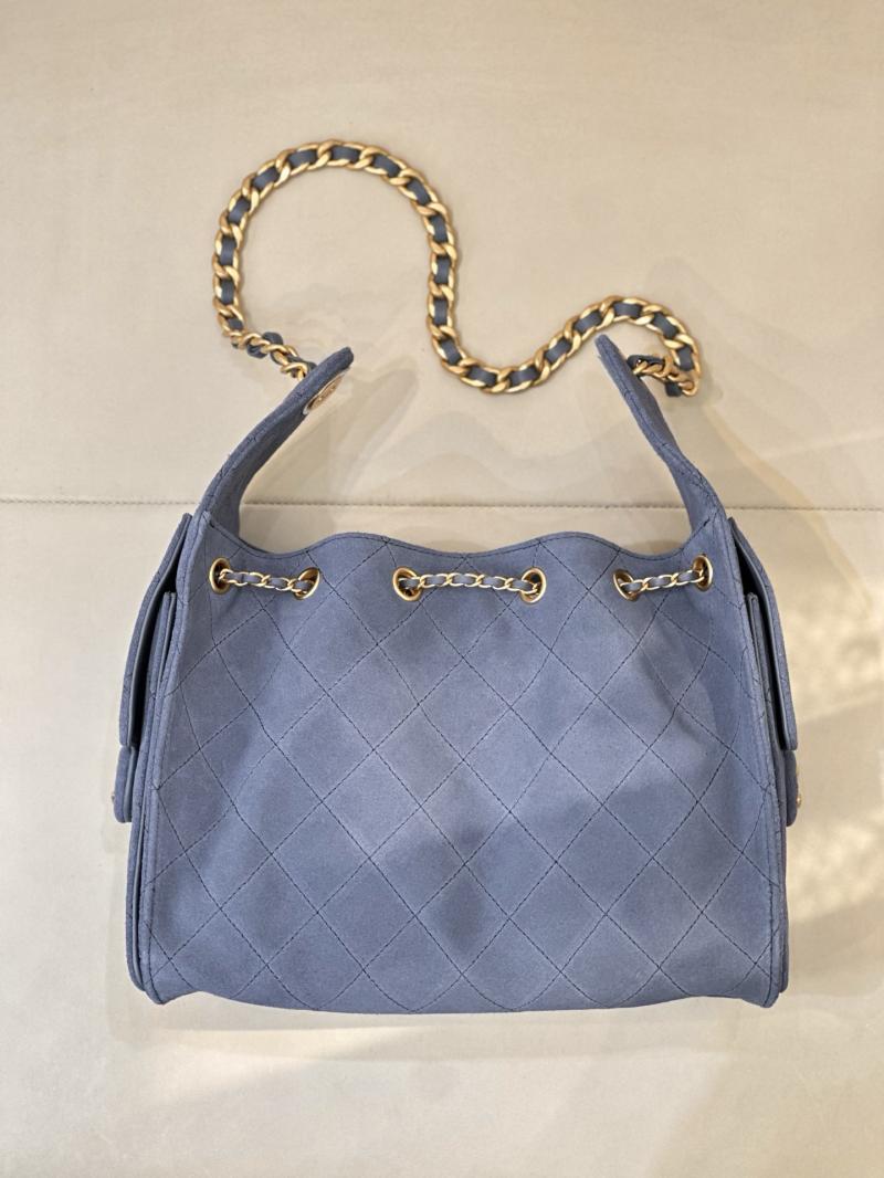 Chanel Suede 25 Small Handbag Blue AS5293