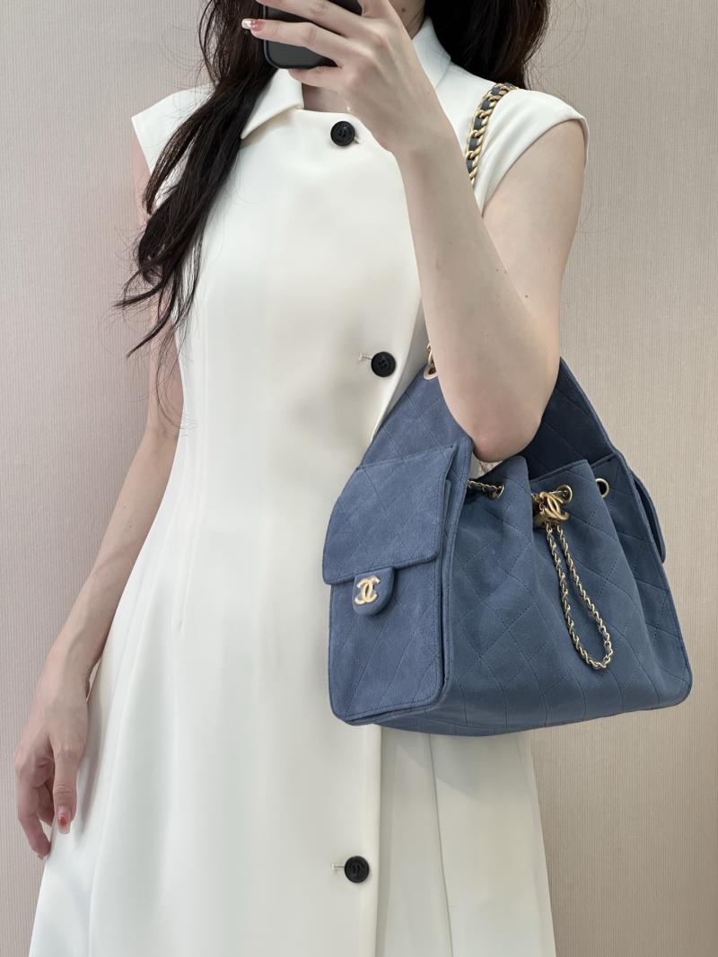 Chanel Suede 25 Small Handbag Blue AS5293