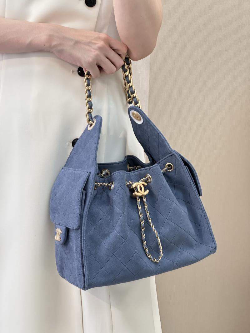 Chanel Suede 25 Small Handbag Blue AS5293