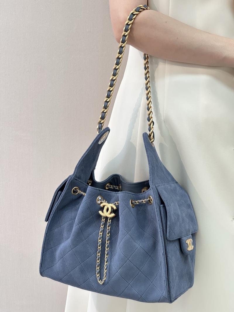 Chanel Suede 25 Small Handbag Blue AS5293