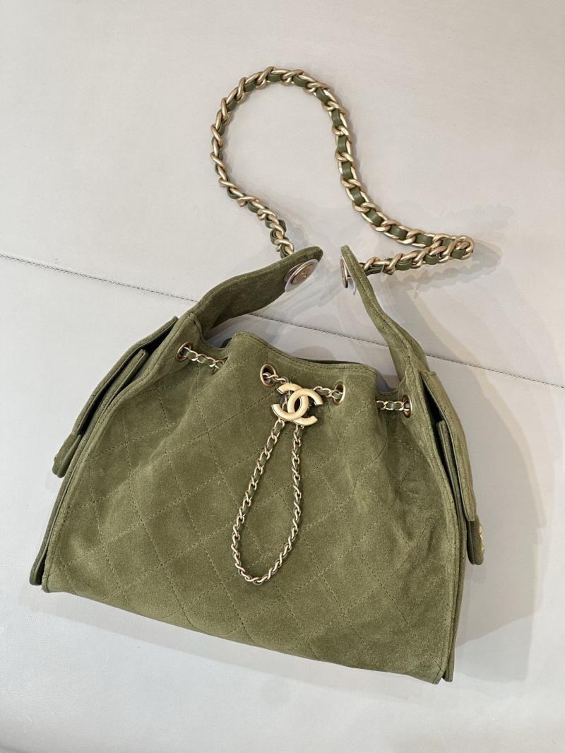 Chanel Suede 25 Small Handbag Green AS5293