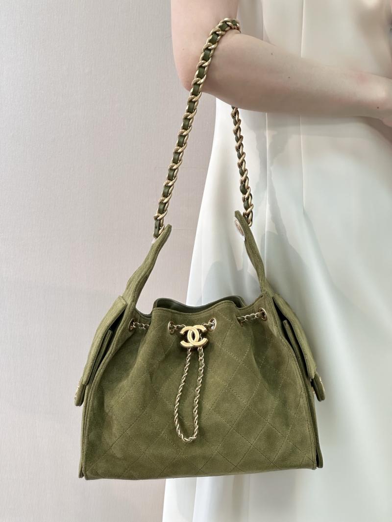 Chanel Suede 25 Small Handbag Green AS5293