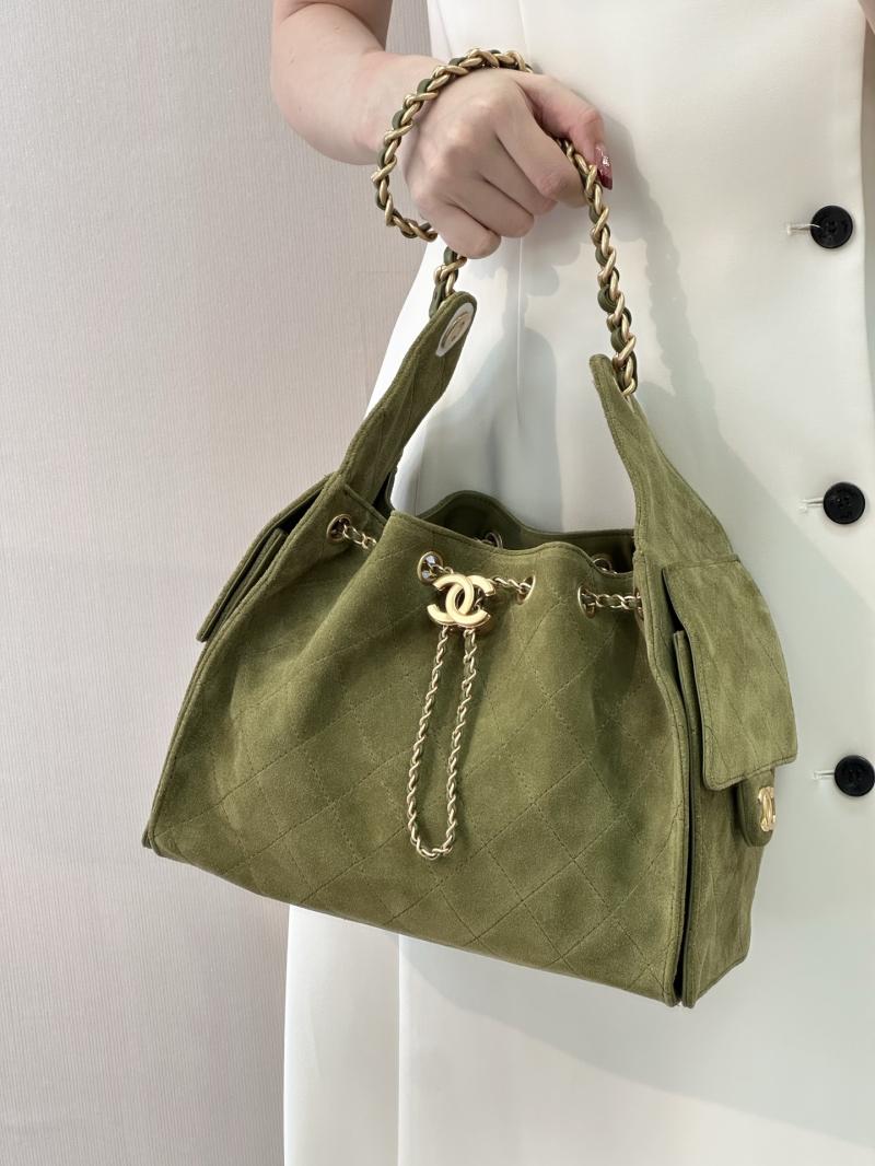 Chanel Suede 25 Small Handbag Green AS5293