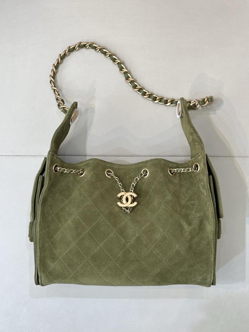 Chanel Suede 25 Small Handbag Green AS5293