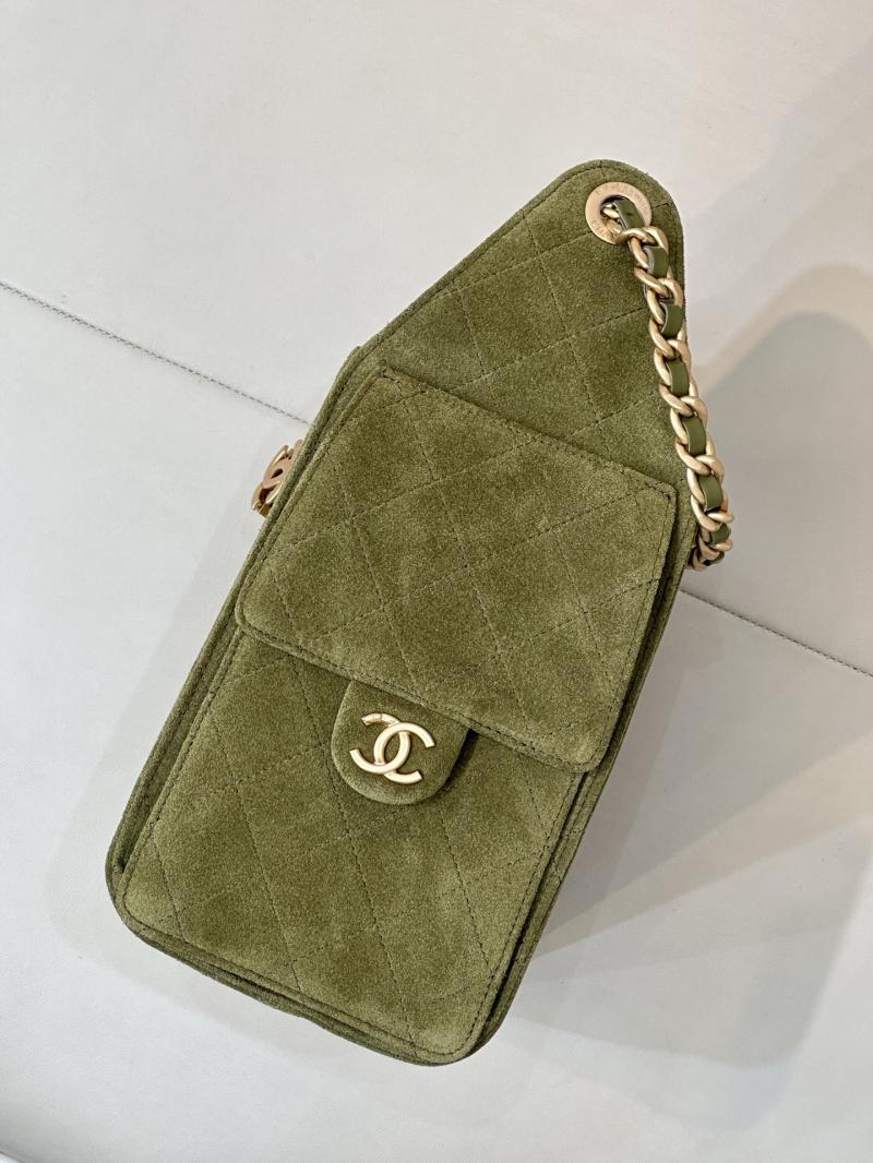 Chanel Suede 25 Small Handbag Green AS5293