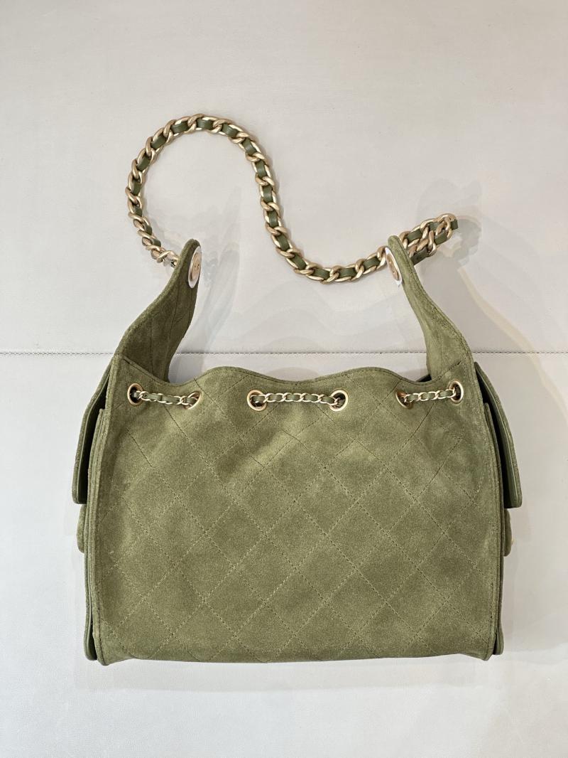 Chanel Suede 25 Small Handbag Green AS5293