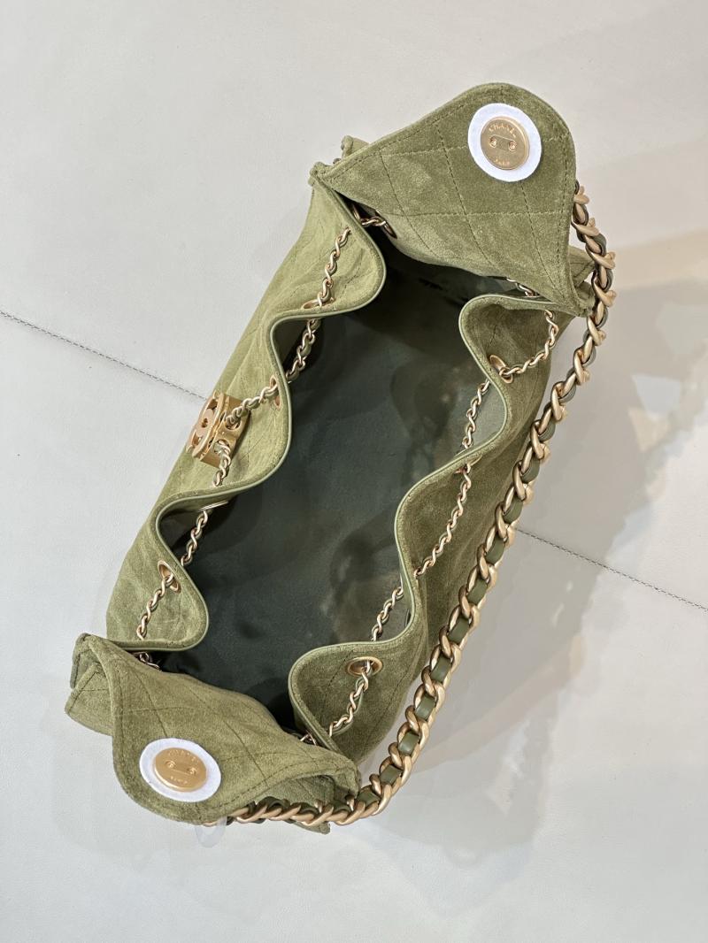 Chanel Suede 25 Small Handbag Green AS5293