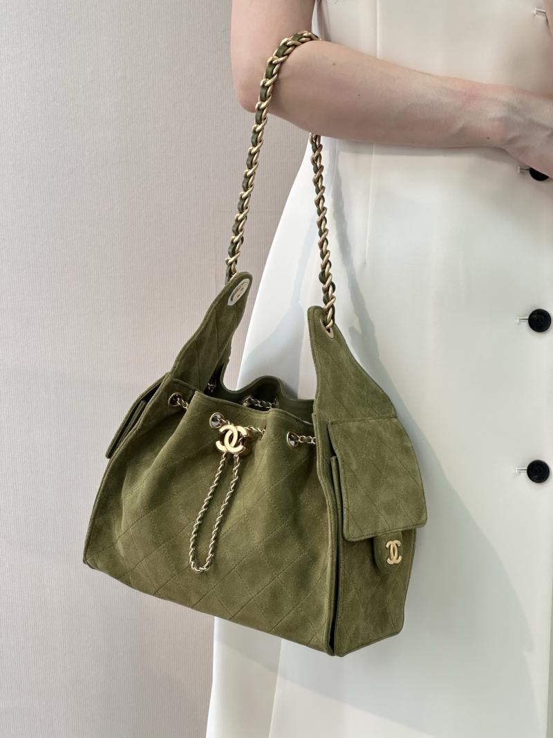 Chanel Suede 25 Small Handbag Green AS5293