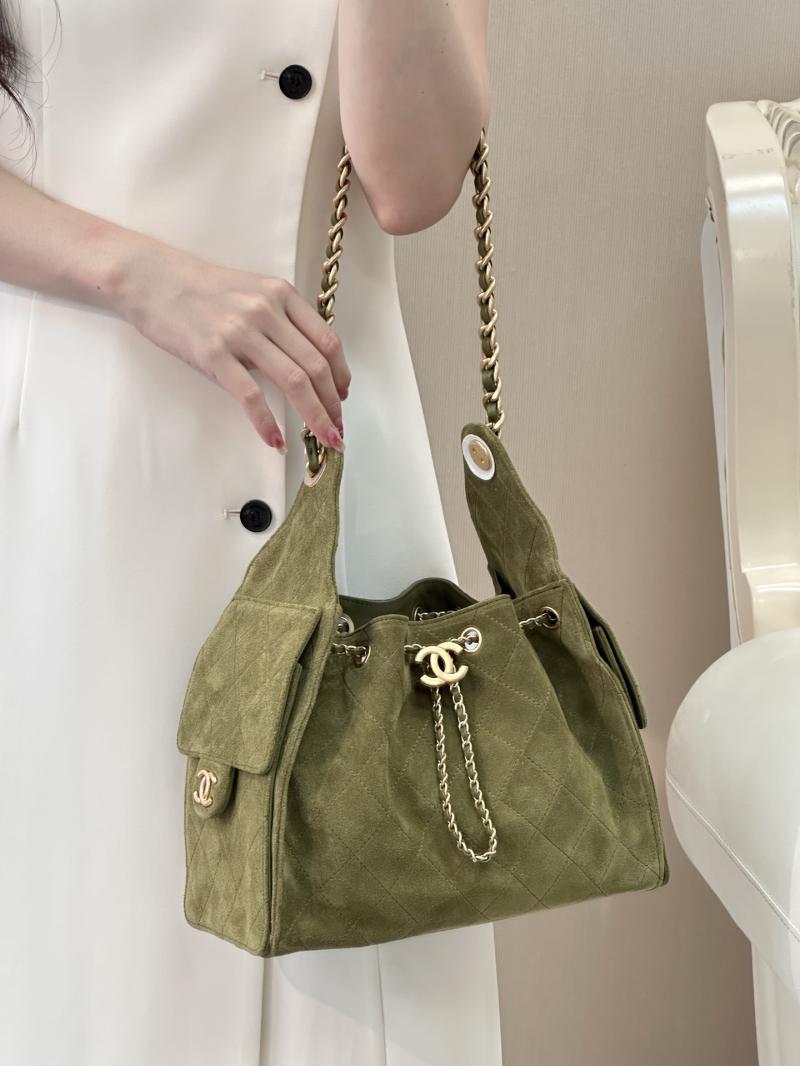 Chanel Suede 25 Small Handbag Green AS5293