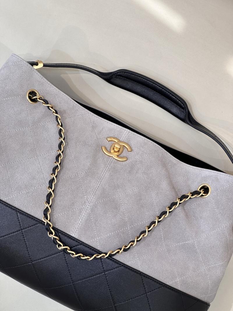 Chanel Suede Shopping Bag Grey AS5657
