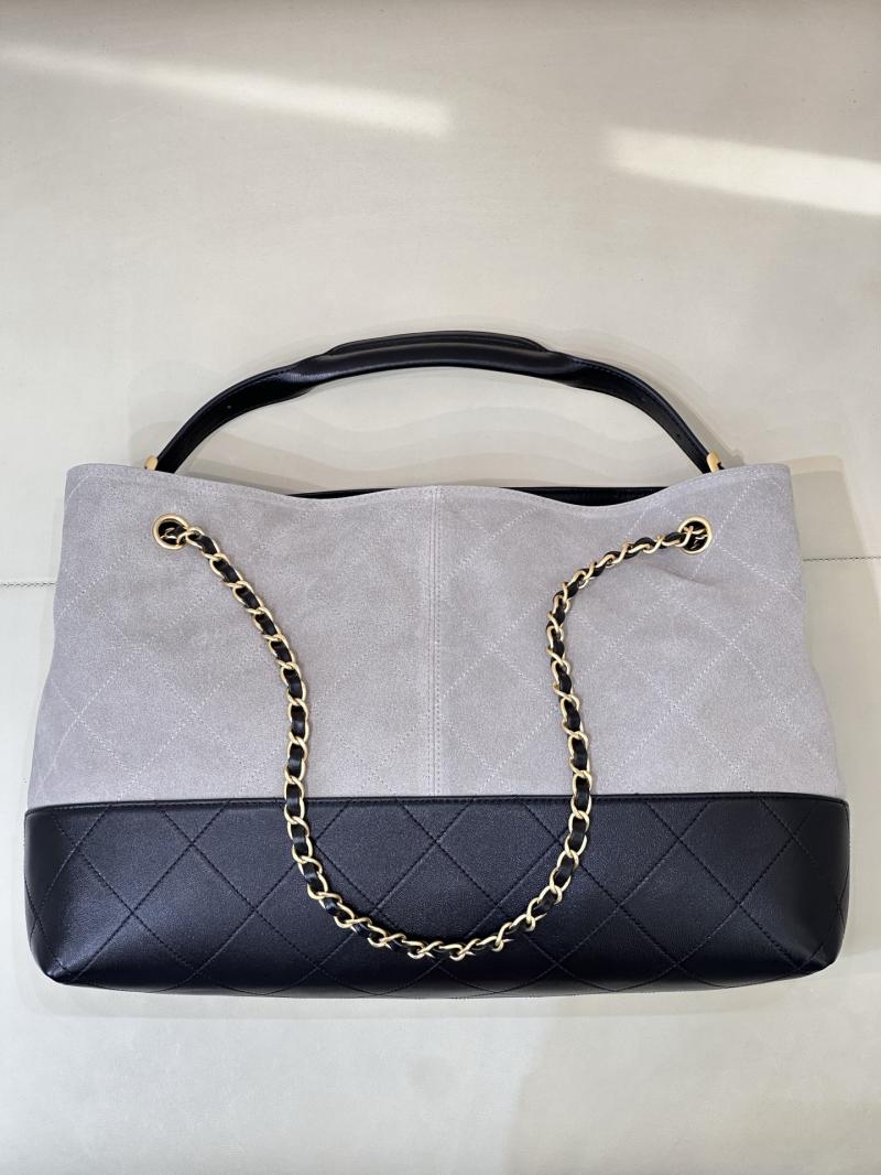 Chanel Suede Shopping Bag Grey AS5657