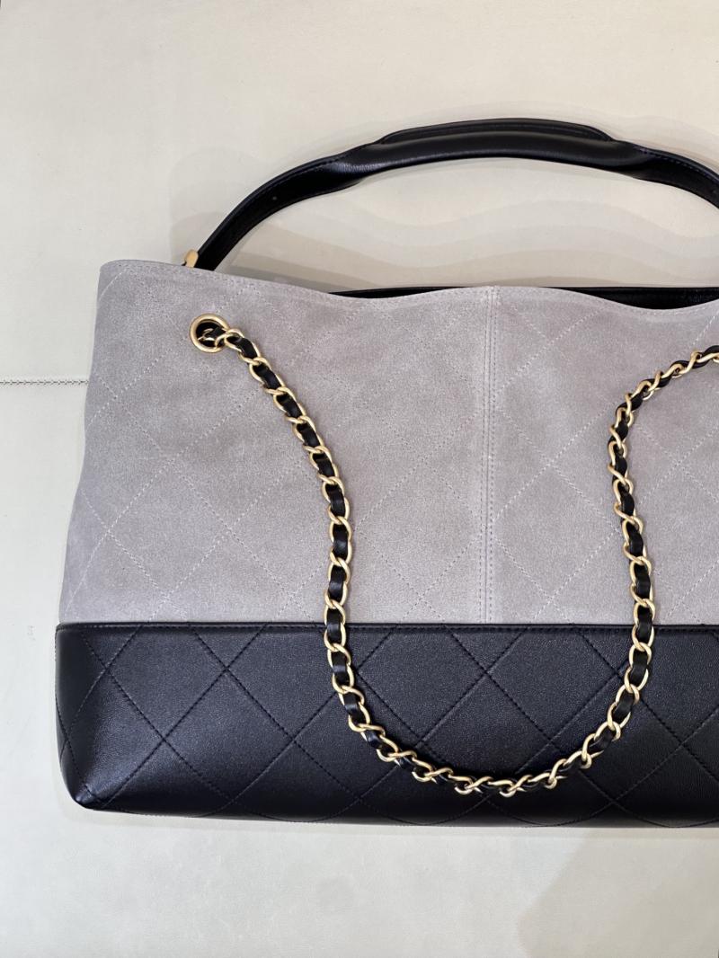 Chanel Suede Shopping Bag Grey AS5657