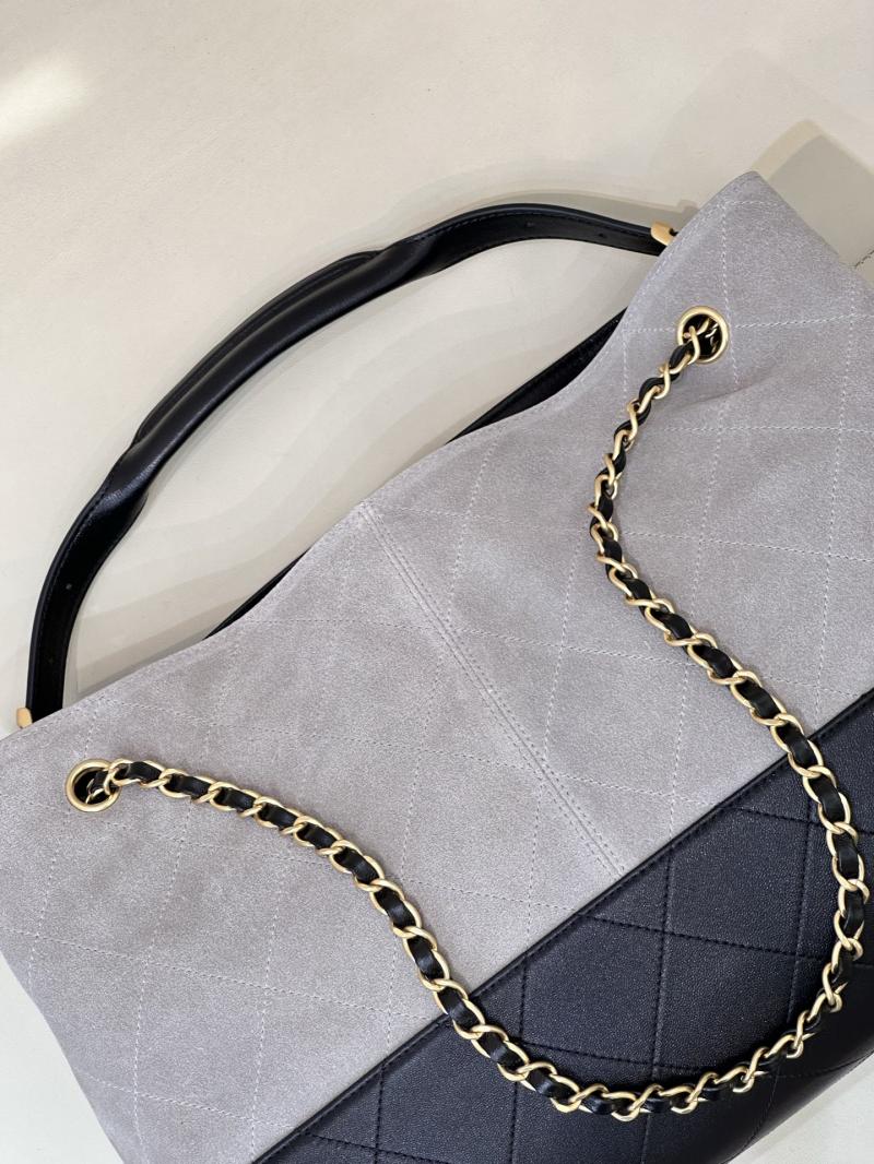 Chanel Suede Shopping Bag Grey AS5657
