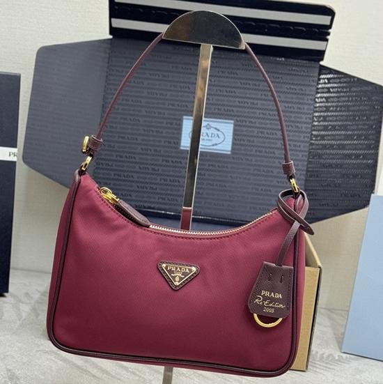Prada Re-Edition 2005 mini bag Burgundy 1N204M