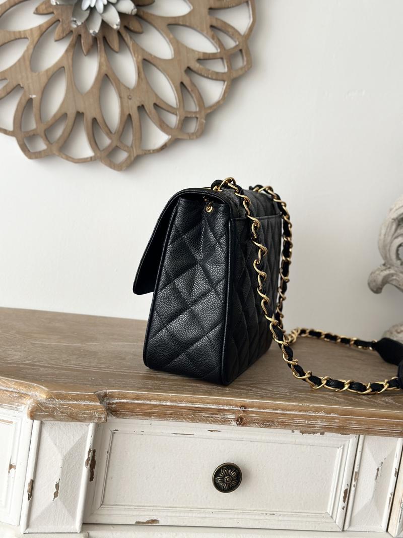 Vintage Chanel Calfskin Flap Bag Black A2218