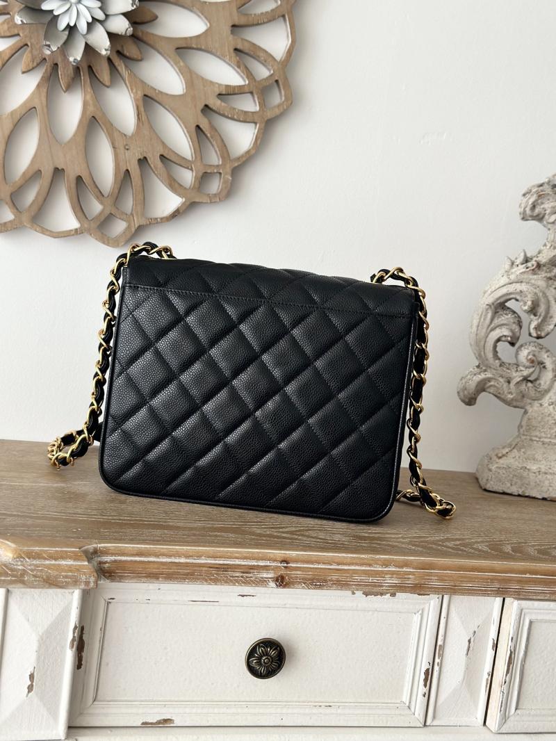 Vintage Chanel Calfskin Flap Bag Black A2218