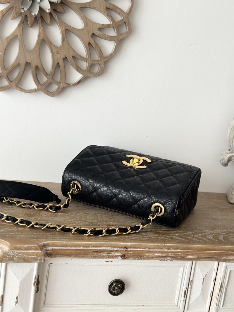 Vintage Chanel Calfskin Flap Bag Black A2218