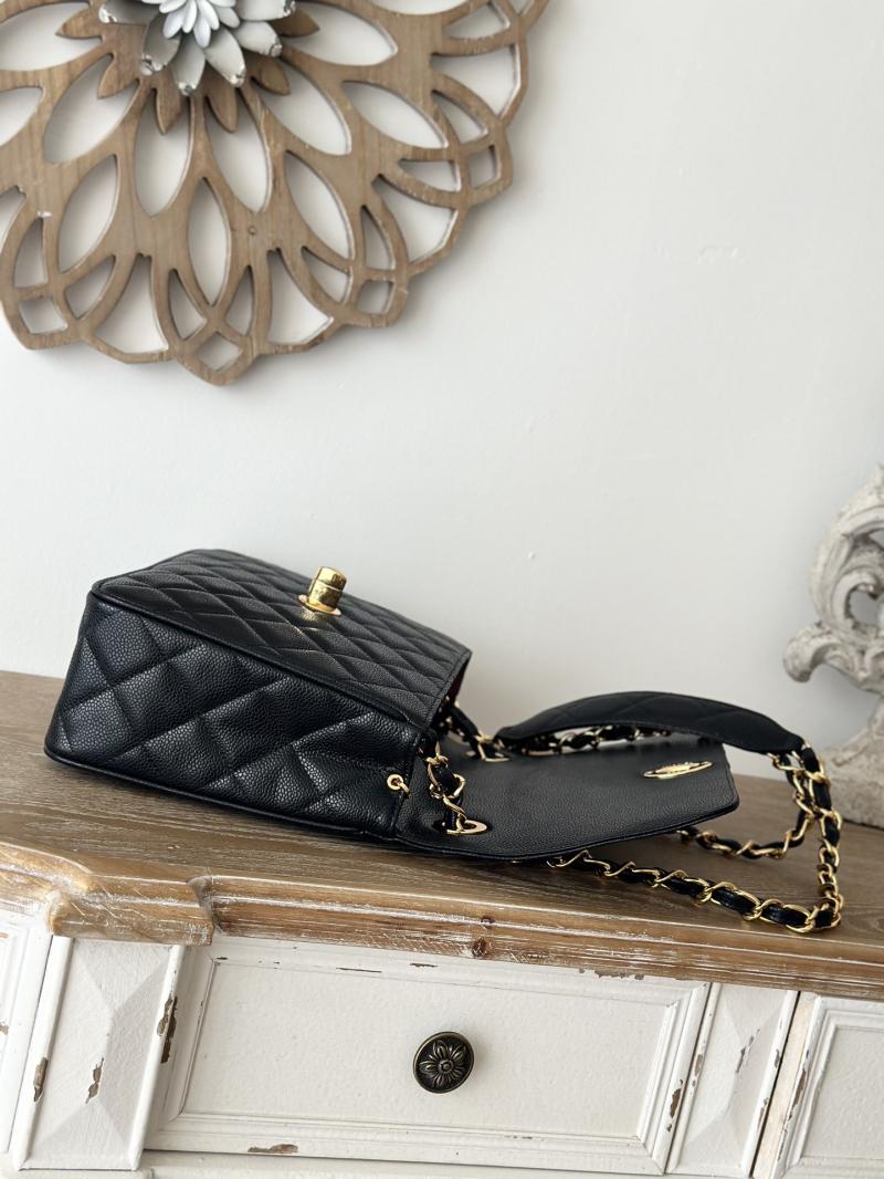Vintage Chanel Calfskin Flap Bag Black A2218