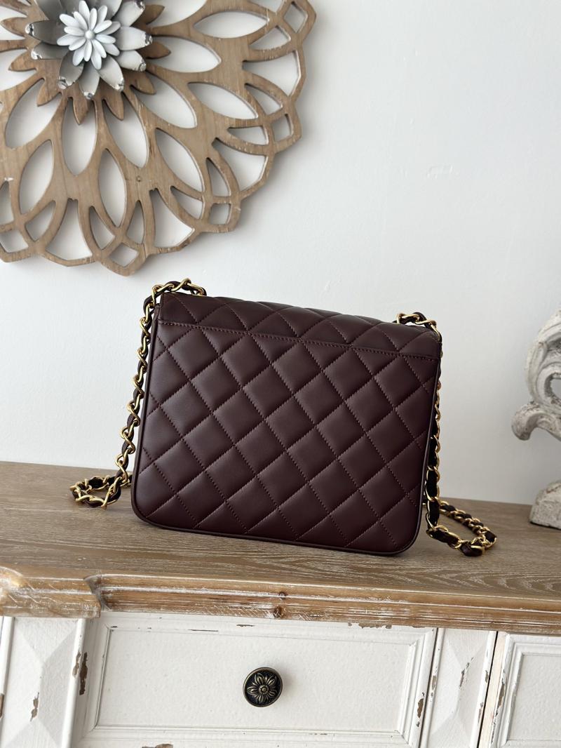 Vintage Chanel Lambskin Flap Bag Burgundy A2218