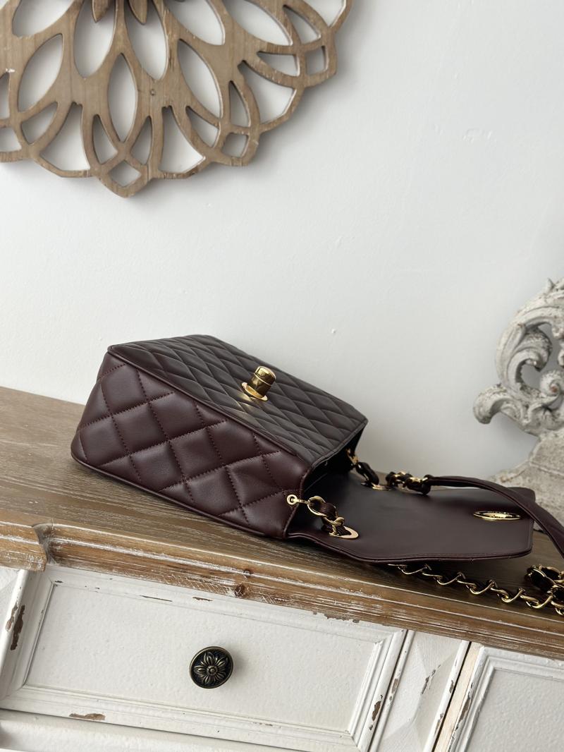 Vintage Chanel Lambskin Flap Bag Burgundy A2218