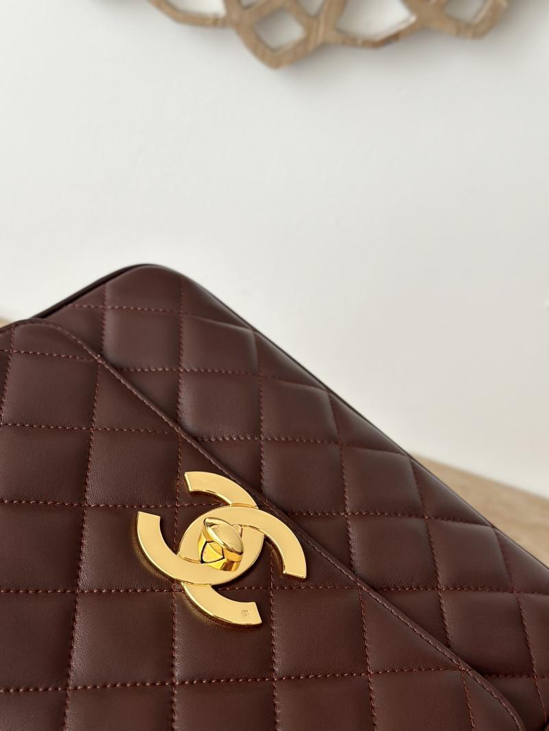 Vintage Chanel Lambskin Flap Bag Burgundy A2218