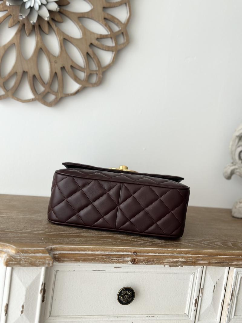 Vintage Chanel Lambskin Flap Bag Burgundy A2218