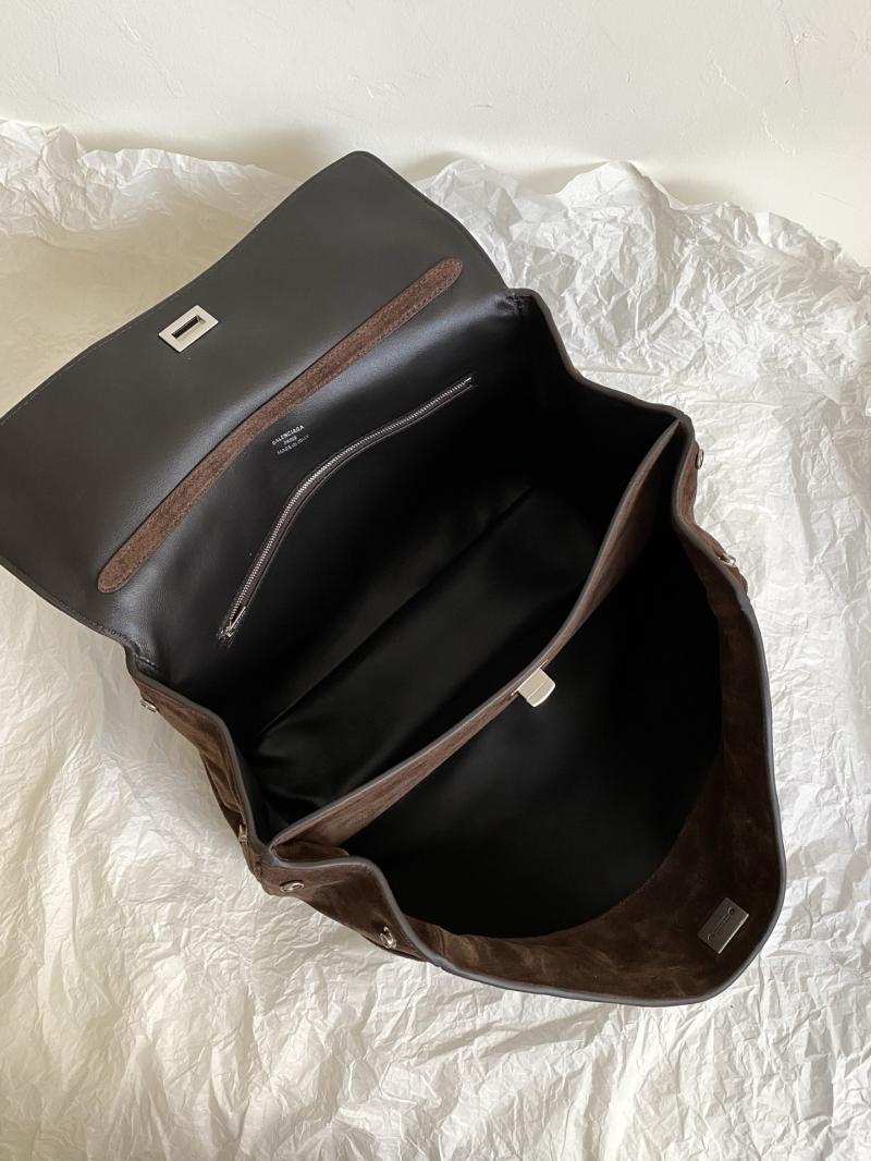 Balenciaga Rodeo Suede Medium Handbag Dark Brown B789772