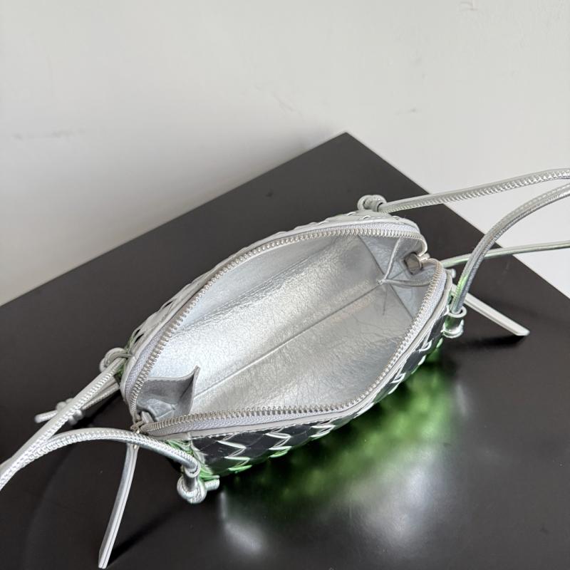 Bottega Veneta Intrecciato Concert Pouch Silver Green 794258