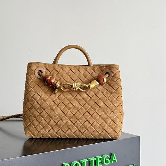 Bottega Veneta Suede Small Andiamo Brown 743568
