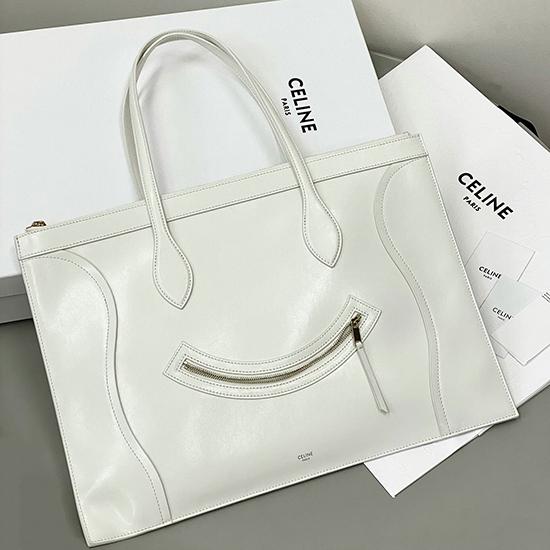 Celine Flat Cabas New Luggage White C35501