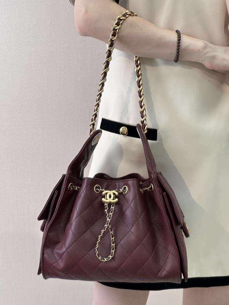 Chanel 25 Small Handbag Burgundy AS5293