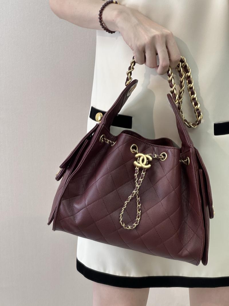 Chanel 25 Small Handbag Burgundy AS5293