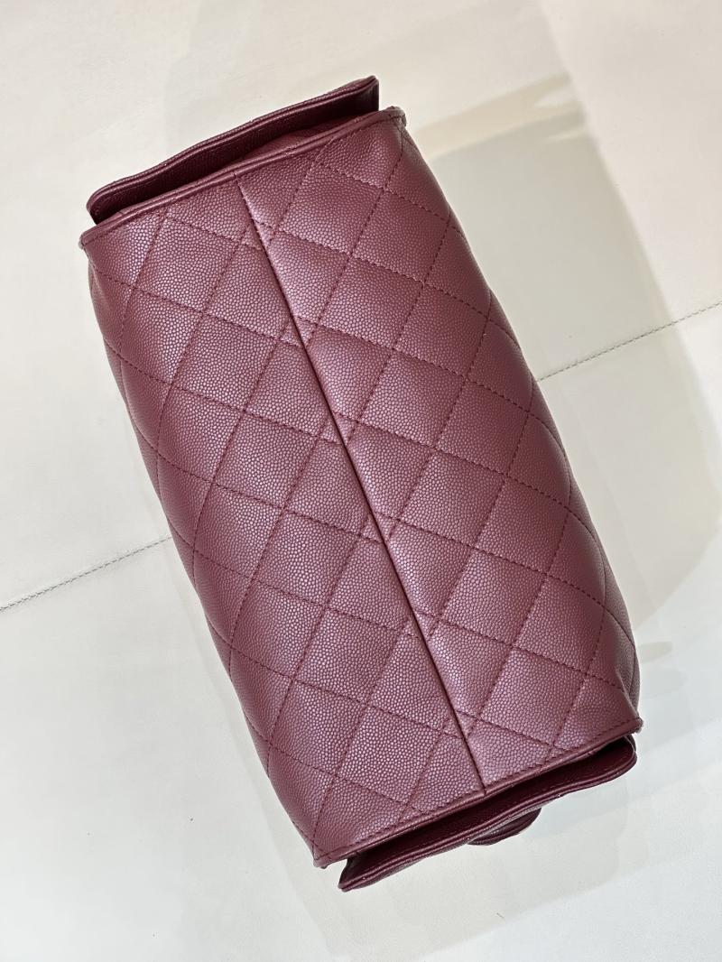 Chanel 25 Small Handbag Burgundy AS5293