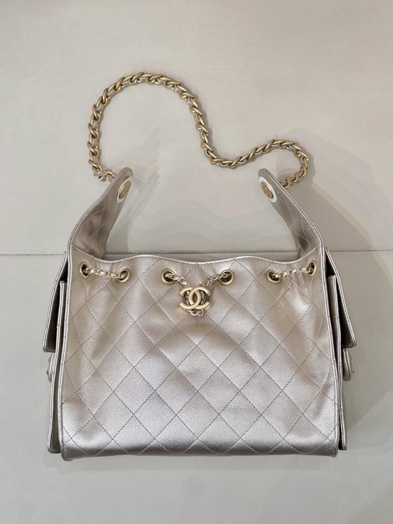 Chanel 25 Small Handbag Champagne Gold AS5293