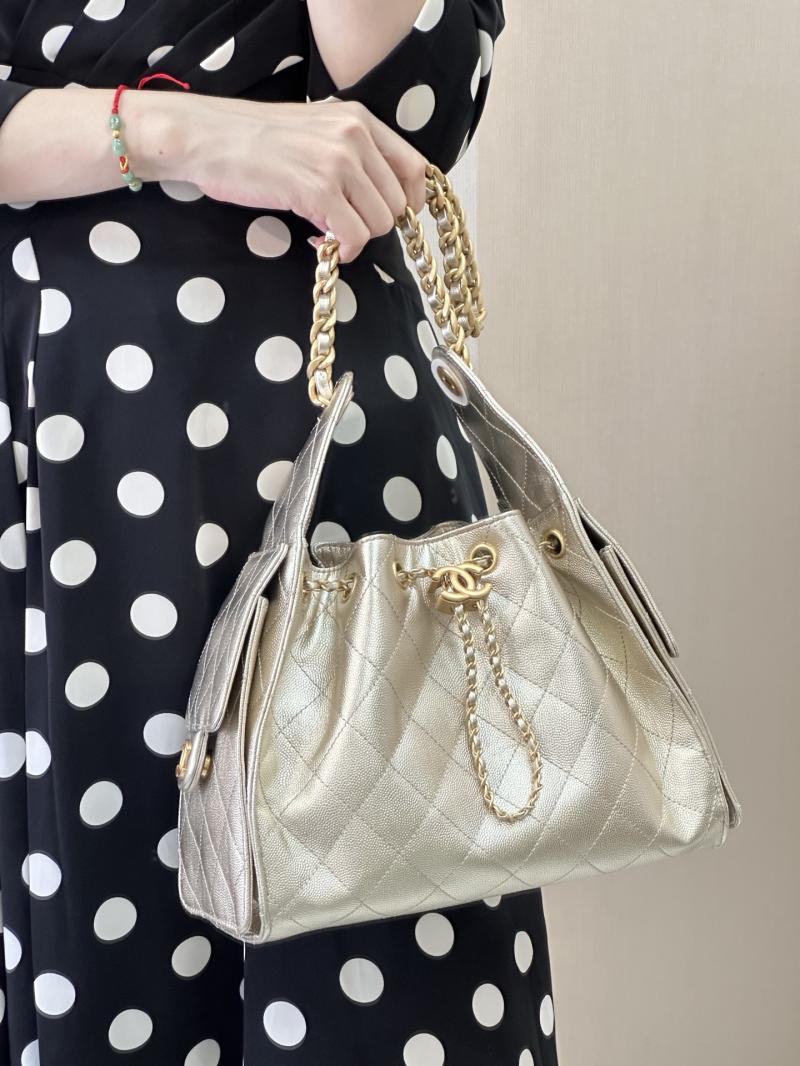 Chanel 25 Small Handbag Champagne Gold AS5293